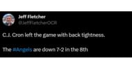 C.J. Cron Exits game vs Astros Early due to back tightness